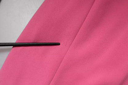 Dondup Pink Short Sleeves Backless Sheath Mini Ruffle Dress