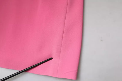Dondup Pink Short Sleeves Backless Sheath Mini Ruffle Dress