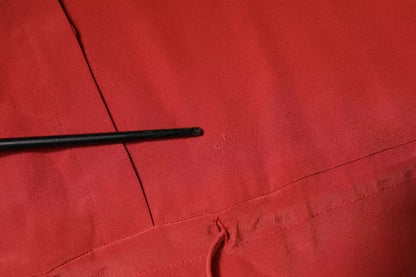 Peserico Red Long Sleeved Pencil Cut Drawstring Waist Dress