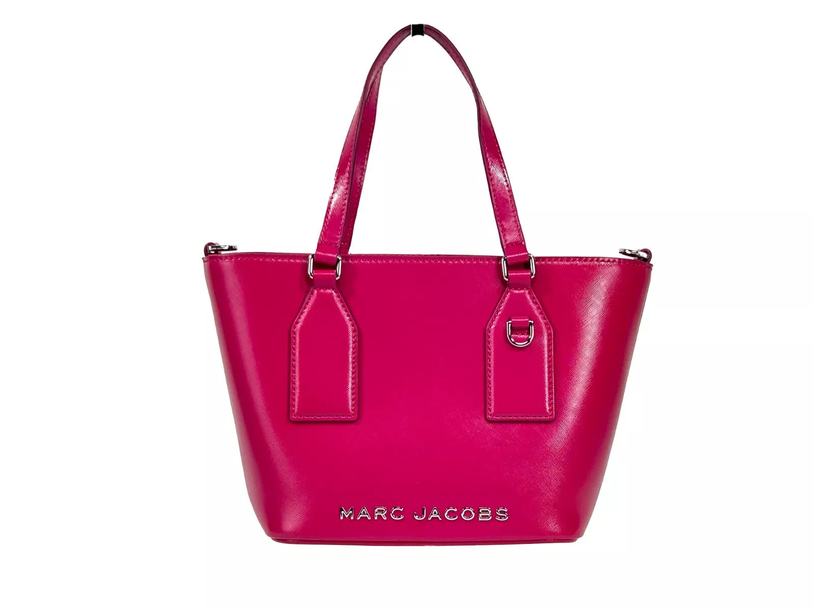 Marc Jacobs Small Saffiano Leather Tote Crossbody Bag in Lipstick Pink