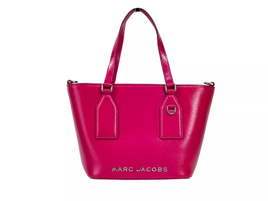 Marc Jacobs Small Saffiano Leather Tote Crossbody Bag in Lipstick Pink