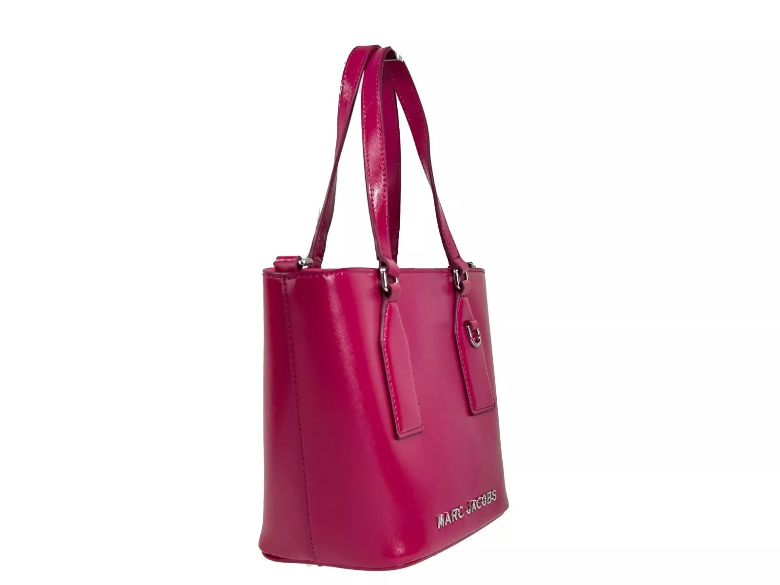 Marc Jacobs Small Saffiano Leather Tote Crossbody Bag in Lipstick Pink