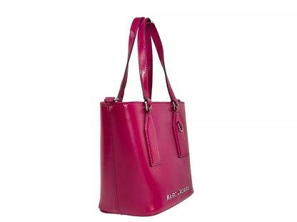 Marc Jacobs Small Saffiano Leather Tote Crossbody Bag in Lipstick Pink