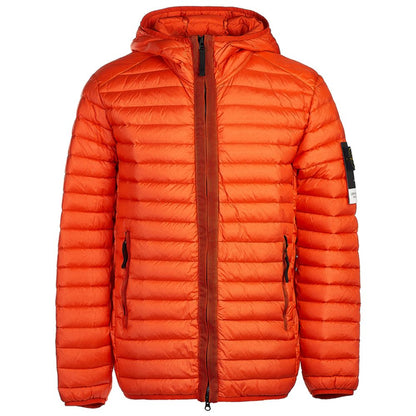 Stone Island Orange Nylon Jacket - Stylish Down Layering