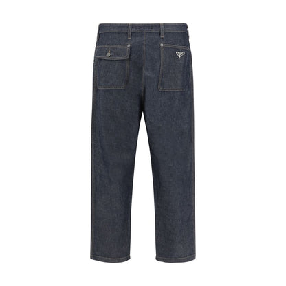 Prada Baggy Wide-Leg Cotton Pants