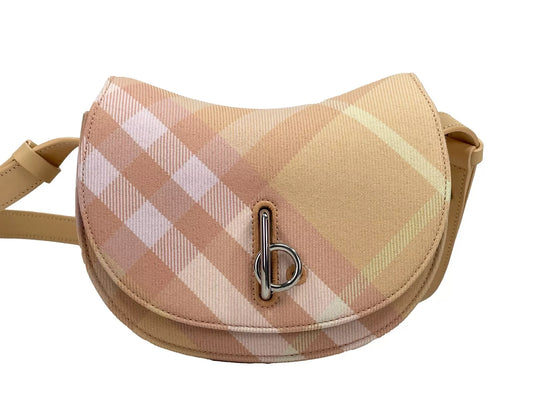 Burberry Mini Check Rocking Horse Crossbody Bag - Peach