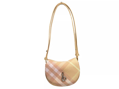 Burberry Mini Check Rocking Horse Crossbody Bag - Peach