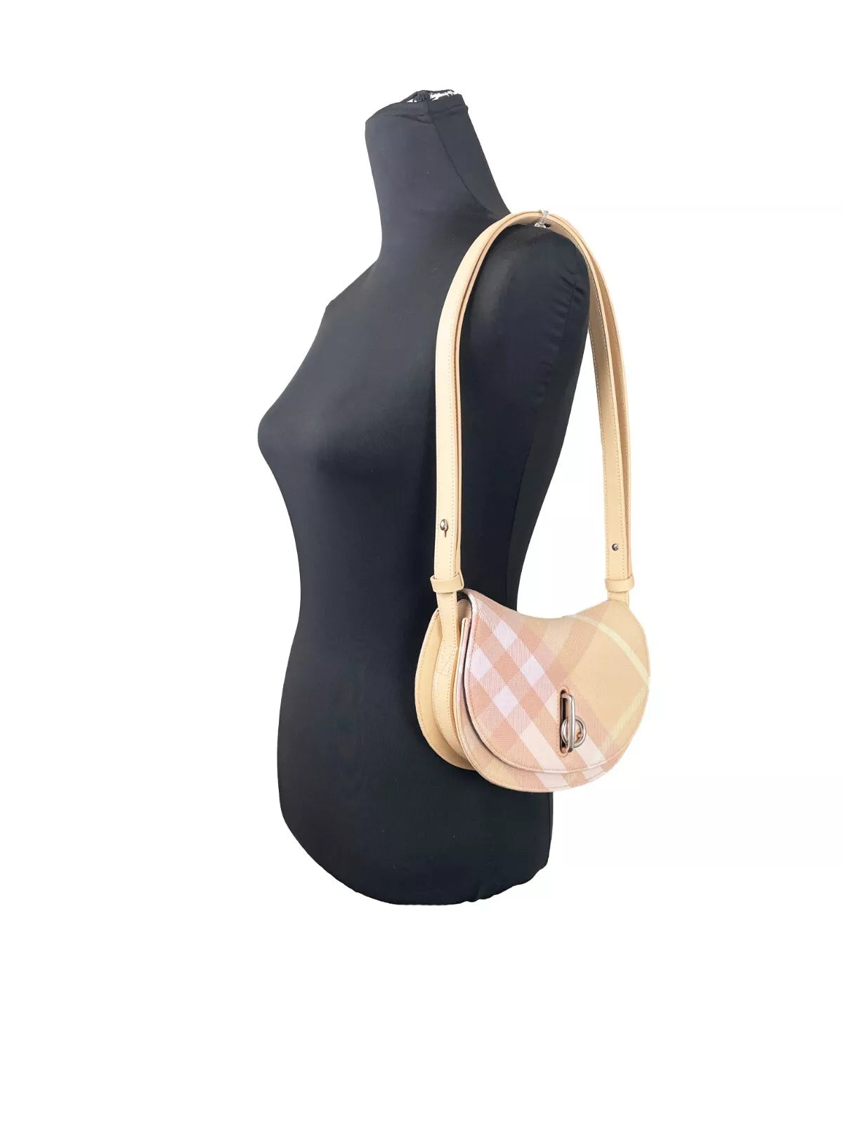 Burberry Mini Check Rocking Horse Crossbody Bag - Peach