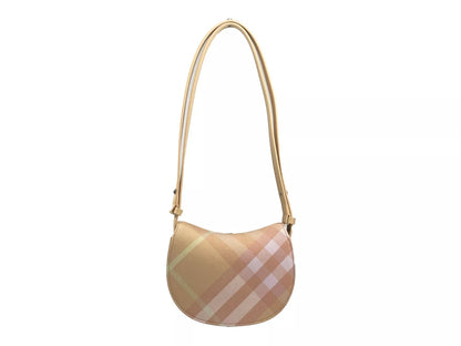 Burberry Mini Check Rocking Horse Crossbody Bag - Peach
