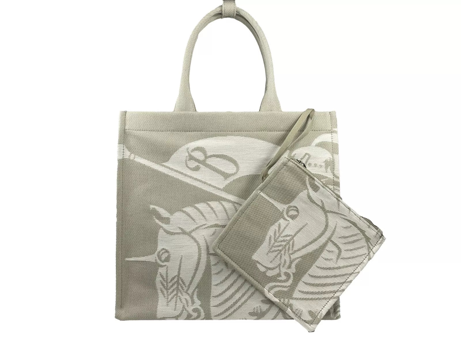 Burberry EKD Canvas Tote Bag with Coin Pouch in Beige
