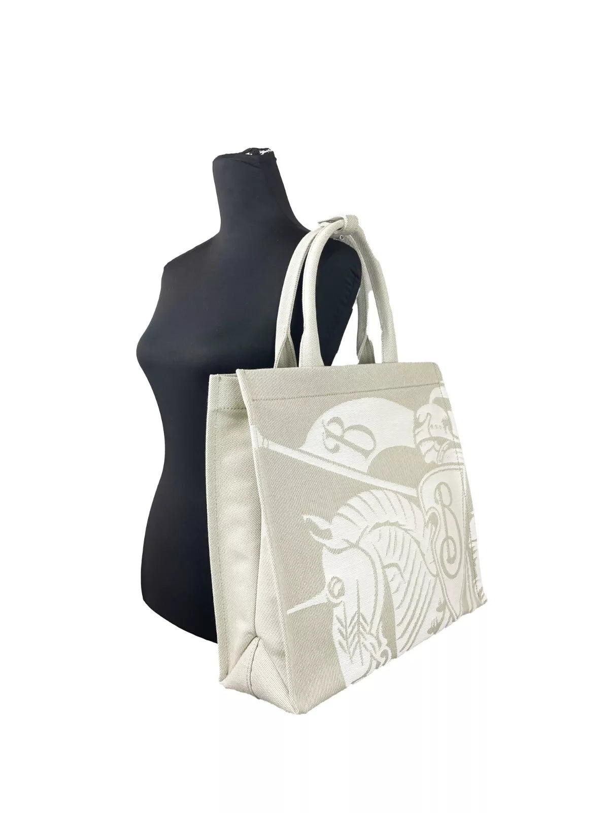Burberry EKD Canvas Tote Bag with Coin Pouch in Beige