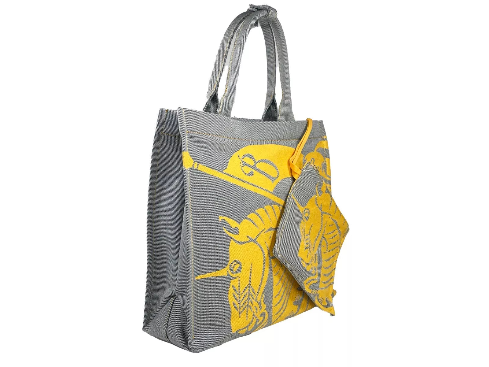 Burberry EKD Canvas Tote Bag with Coin Pouch in Sunflower Gray