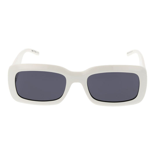 Hugo Boss Unisex Sunglasses – White Rectangle Frame with Grey Lenses, 56mm