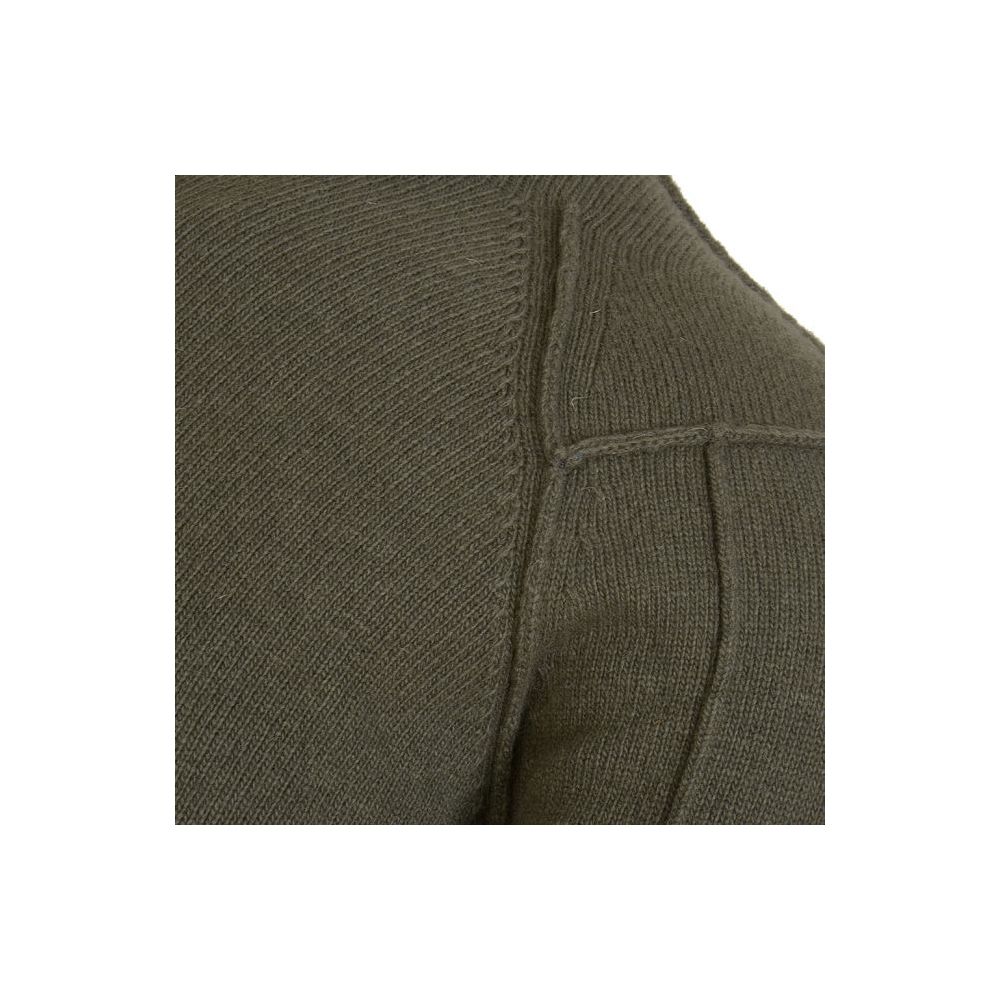 C.P. Company Green Wool Sweater: Iconic Goggle Crew-Neck Cardigan