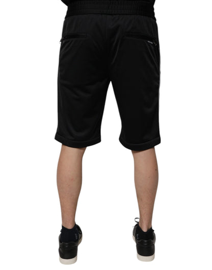 Dolce & Gabbana Black Polyester Mid Waist Men's Bermuda Shorts