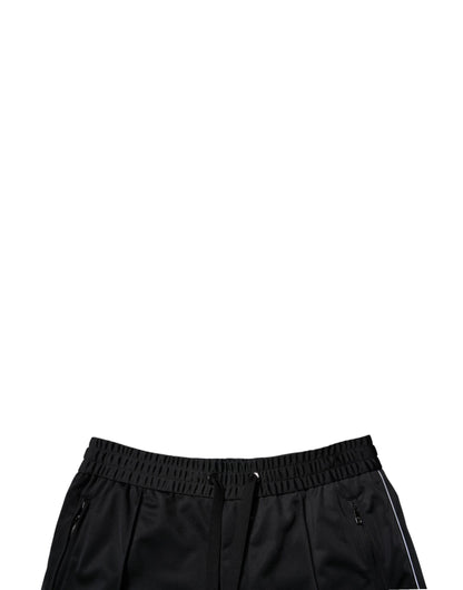 Dolce & Gabbana Black Polyester Mid Waist Men's Bermuda Shorts
