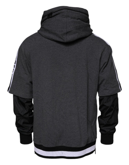 Dolce & Gabbana Melange Gray Cotton Hooded Sweatshirt