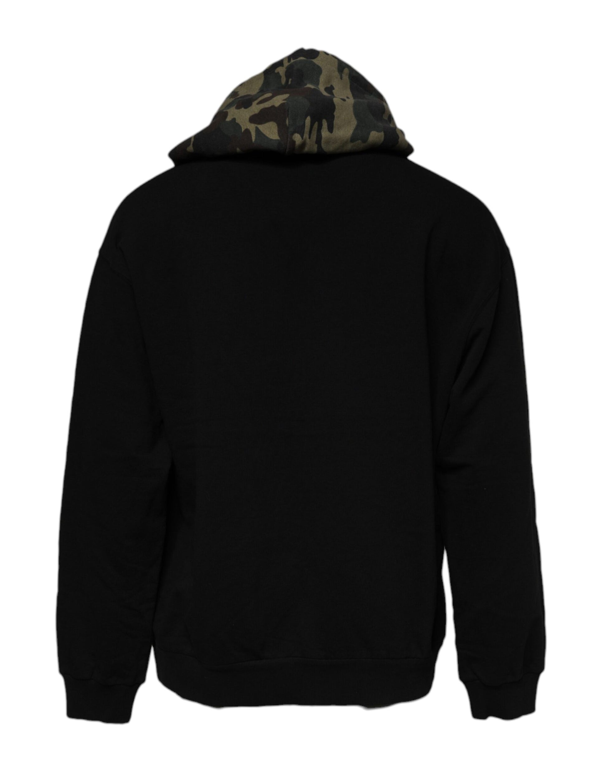 Dolce & Gabbana Black Camouflage Hooded Sweatshirt