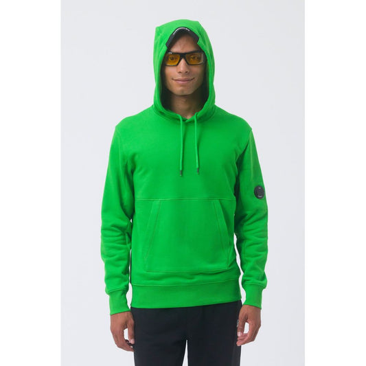 C.P. Company Green Cotton Sweater with Iconic Goggle