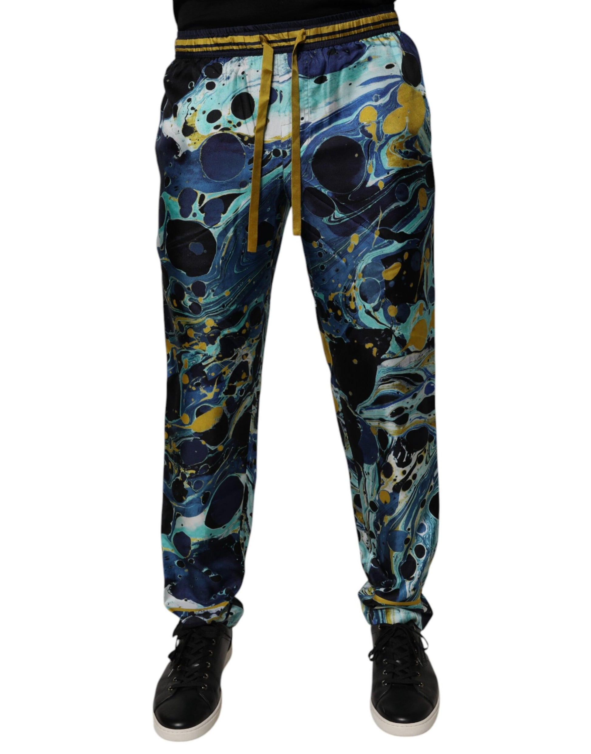 Dolce & Gabbana Multicolor Marble Print Jogger Sweatpants