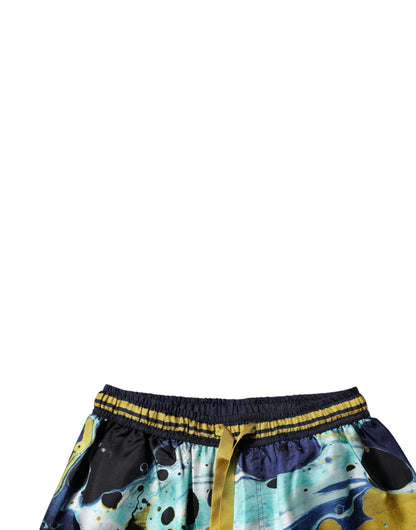 Dolce & Gabbana Multicolor Marble Print Jogger Sweatpants