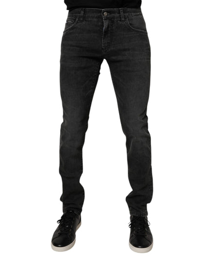 Dolce & Gabbana Black Cotton Stretch Skinny Denim Jeans