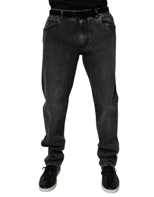 Dolce & Gabbana Black Cotton Stretch Skinny Men's Denim Jeans