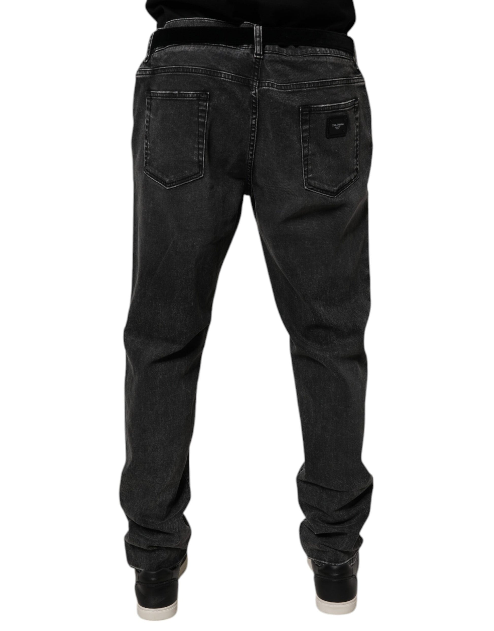 Dolce & Gabbana Black Cotton Stretch Skinny Men's Denim Jeans
