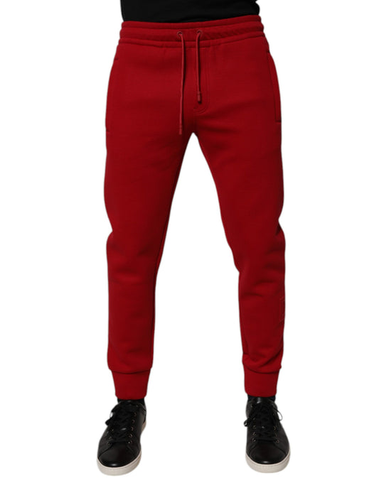 Dolce & Gabbana Red Cotton Jogger Pants