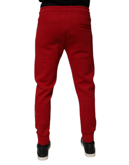 Dolce & Gabbana Red Cotton Jogger Pants