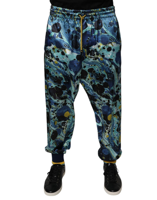 Dolce & Gabbana Multicolor Marble Print Jogger Sweatpants for Men