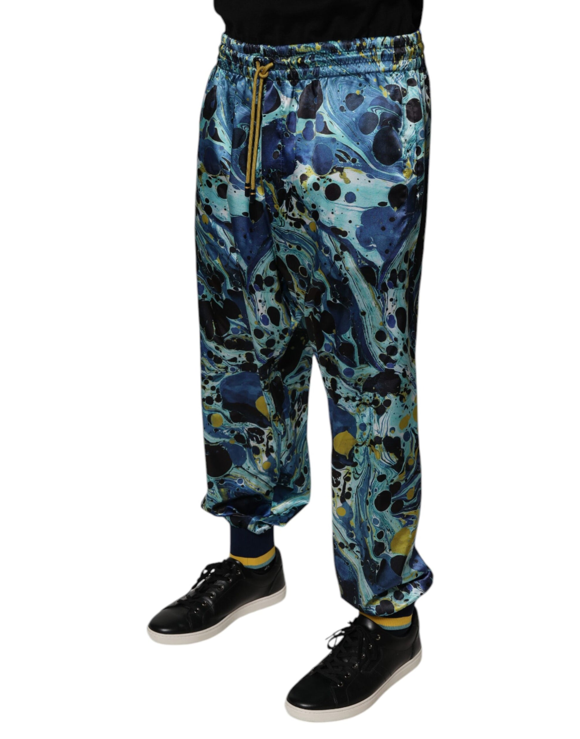 Dolce & Gabbana Multicolor Marble Print Jogger Sweatpants for Men