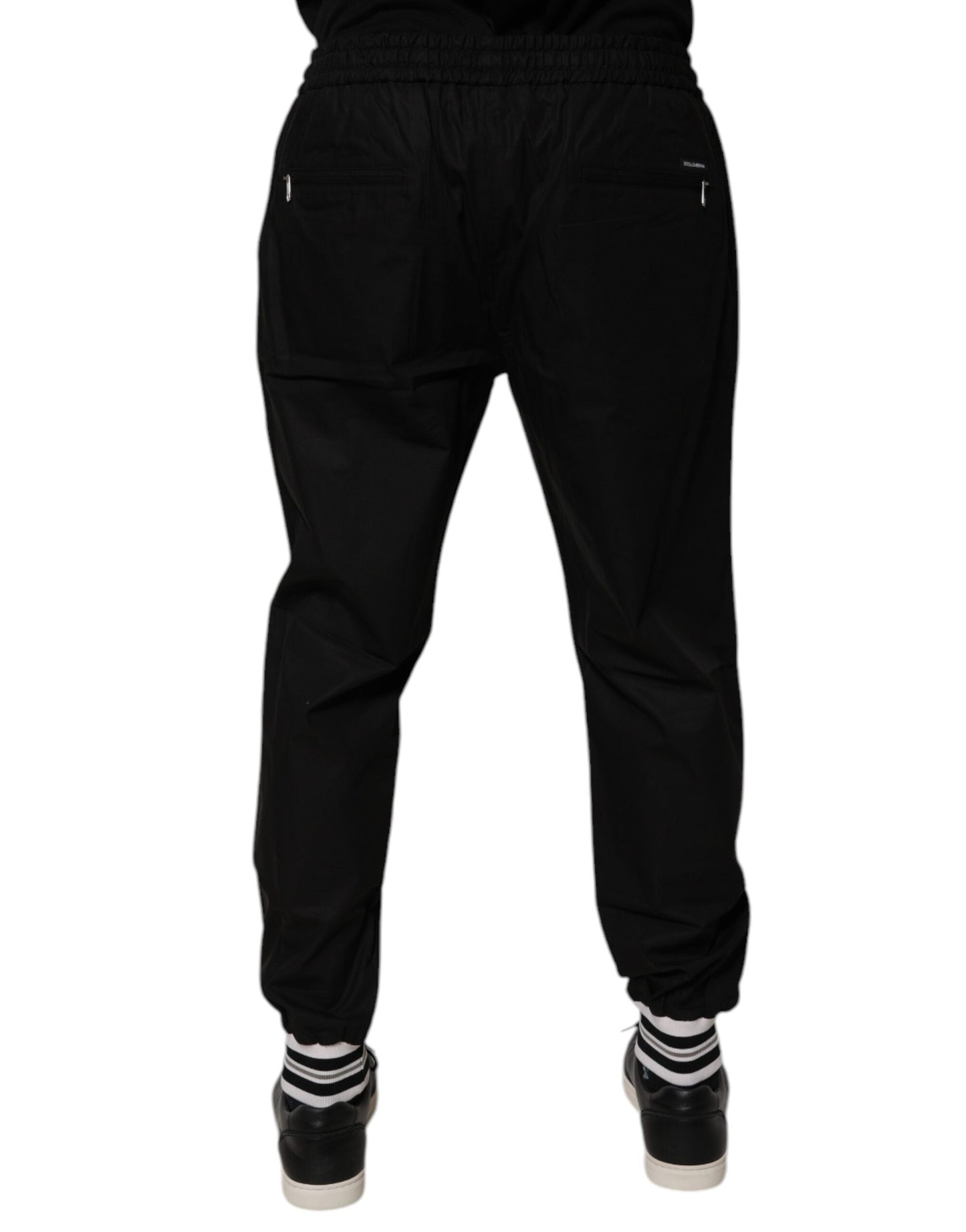 Dolce & Gabbana Black Cotton Men Jogger Sweatpants
