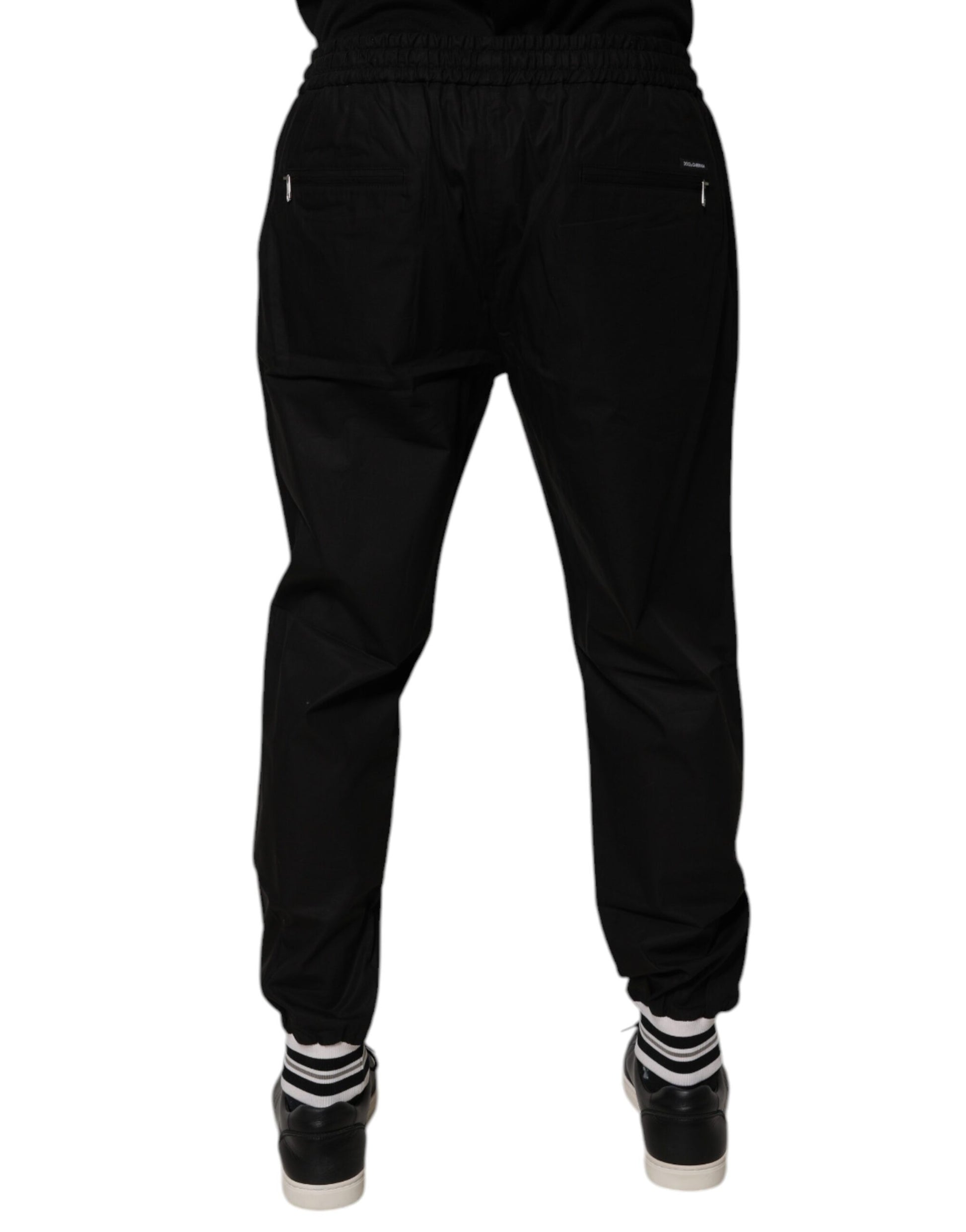 Dolce & Gabbana Black Cotton Men Jogger Sweatpants
