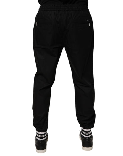 Dolce & Gabbana Black Cotton Men Jogger Sweatpants