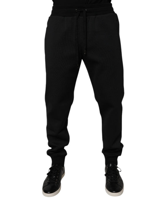 Dolce & Gabbana Black Polyester Men's Jogger Sweatpants