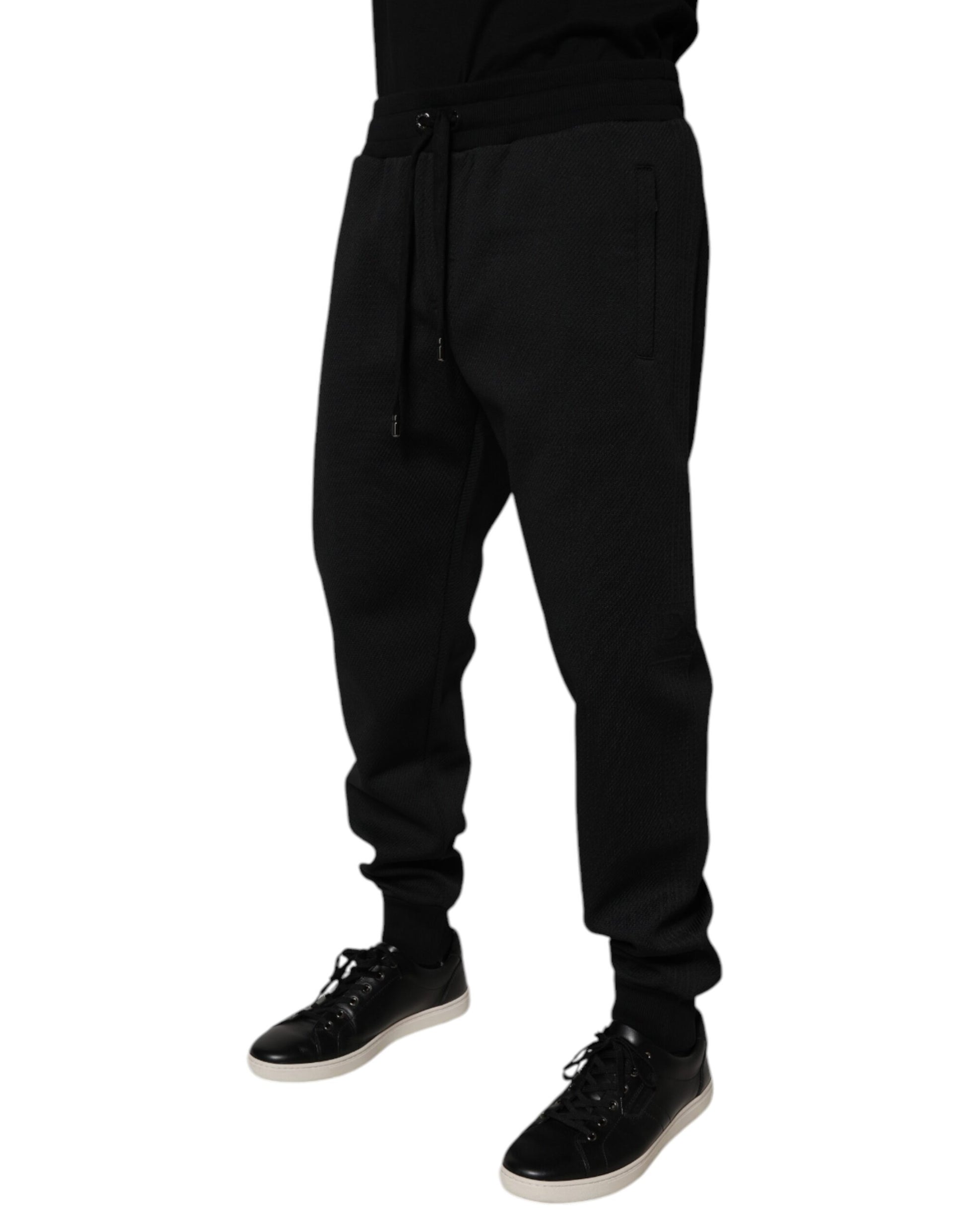 Dolce & Gabbana Black Polyester Men's Jogger Sweatpants