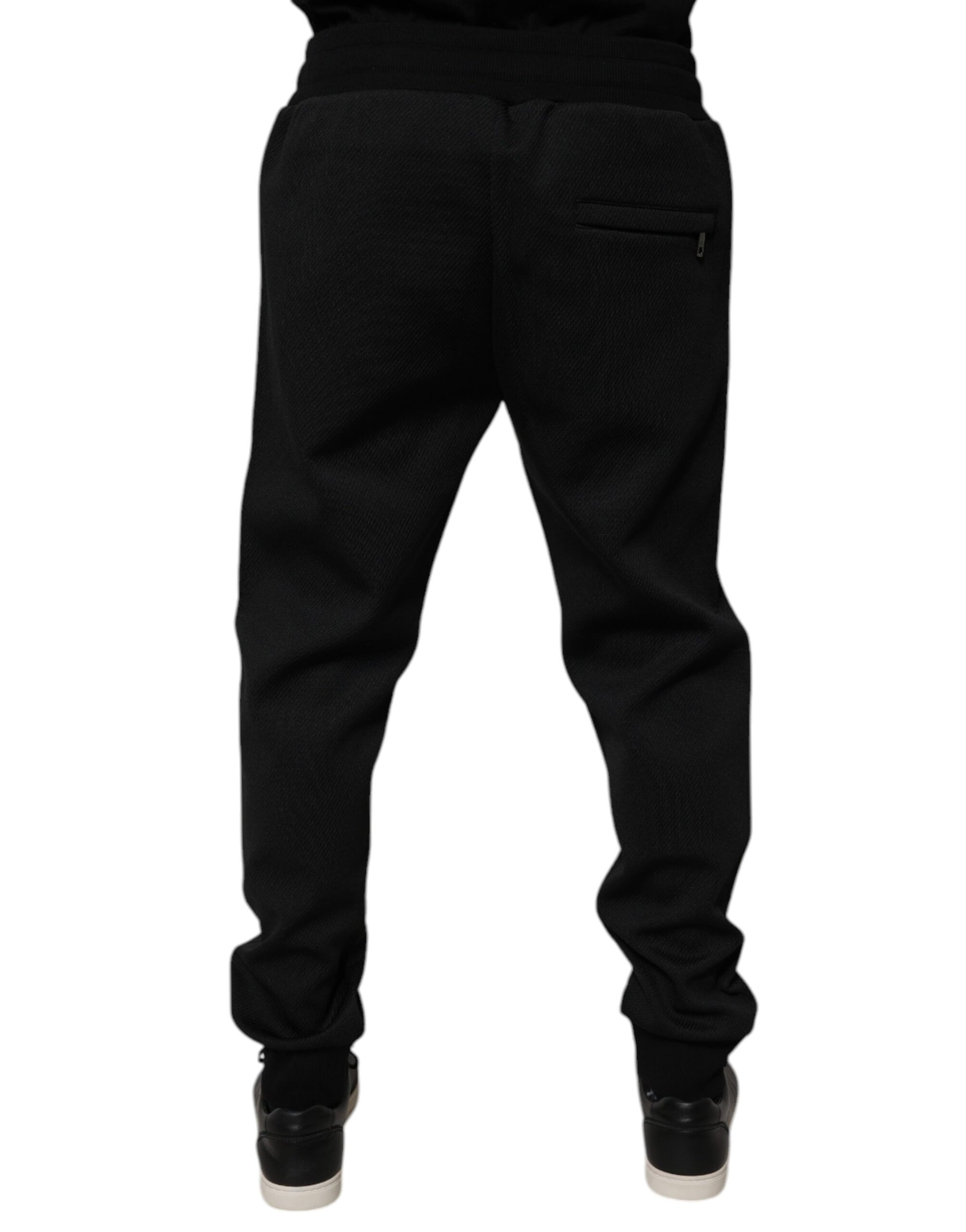 Dolce & Gabbana Black Polyester Men's Jogger Sweatpants