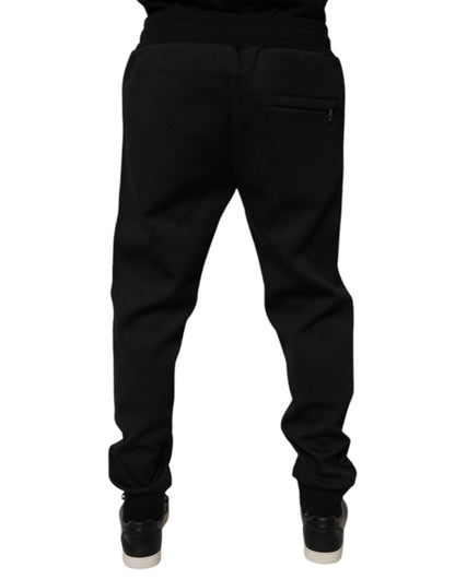 Dolce & Gabbana Black Polyester Men's Jogger Sweatpants