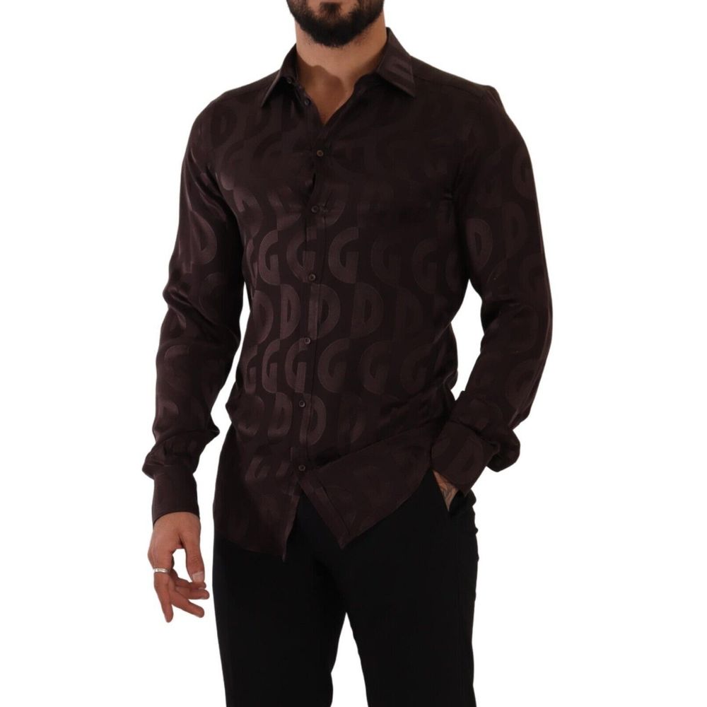 Dolce & Gabbana Bordeaux Silk Shirt - A Touch of Elegance