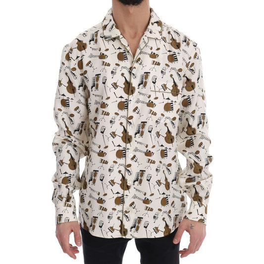 Dolce & Gabbana Multicolor Silk Jazz Shirt