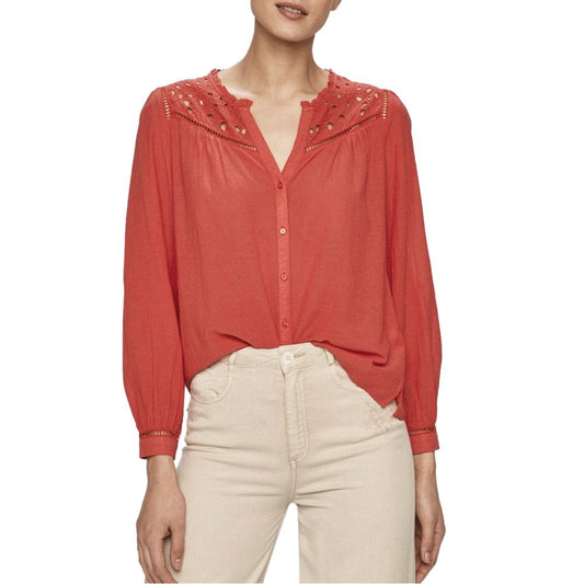 Pepe Jeans Red Viscose Shirt for Women
