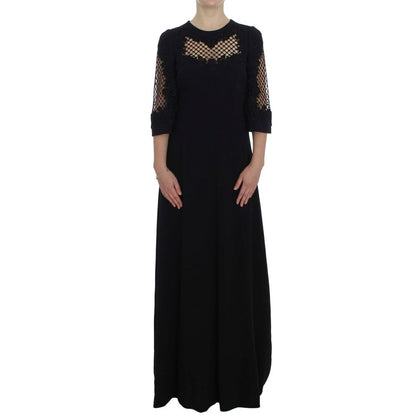 Dolce & Gabbana Black Wool Maxi Dress