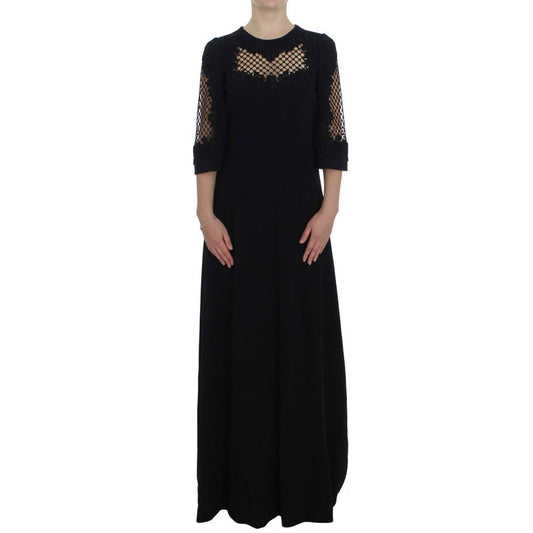 Dolce & Gabbana Black Wool Maxi Dress