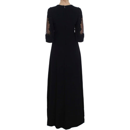 Dolce & Gabbana Black Wool Maxi Dress