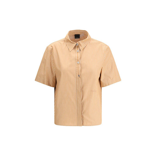 PINKO Orange Short Sleeve Striped Shirt