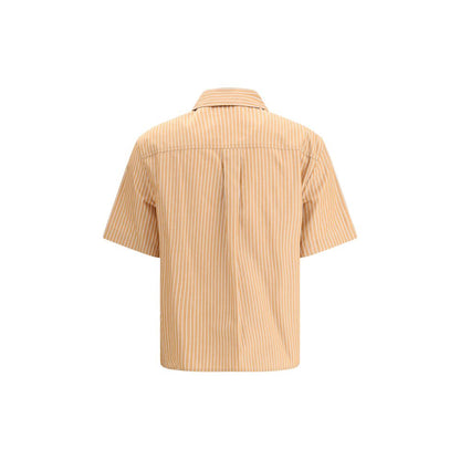 PINKO Orange Short Sleeve Striped Shirt