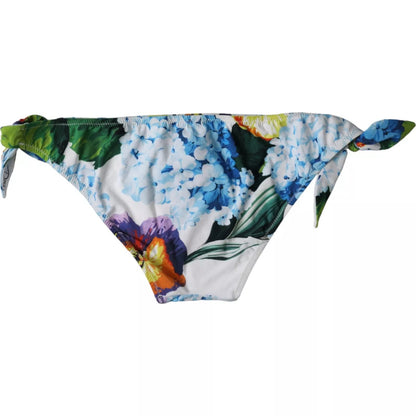Dolce & Gabbana White Floral Print Bikini Bottom