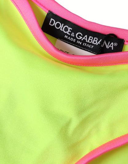 Dolce & Gabbana Yellow Pink Nylon Bikini Bottom