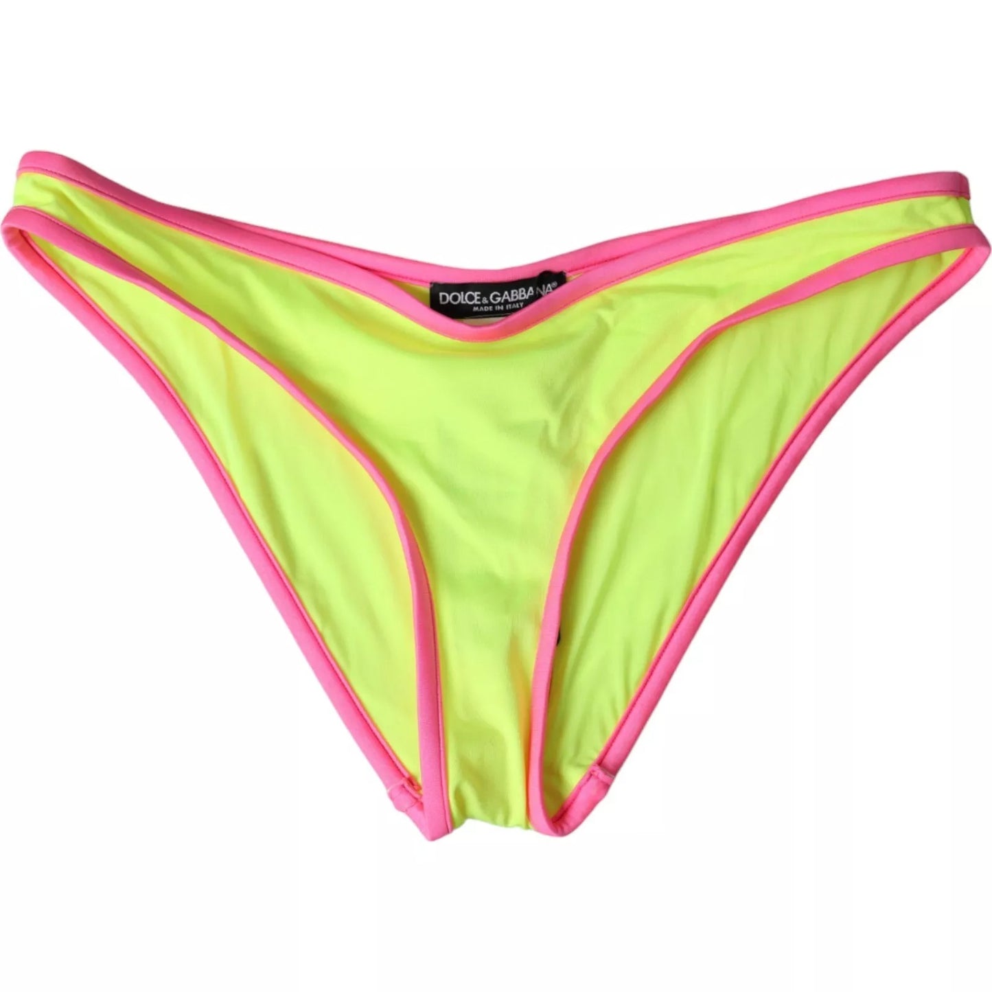 Dolce & Gabbana Yellow Pink Nylon Bikini Bottom